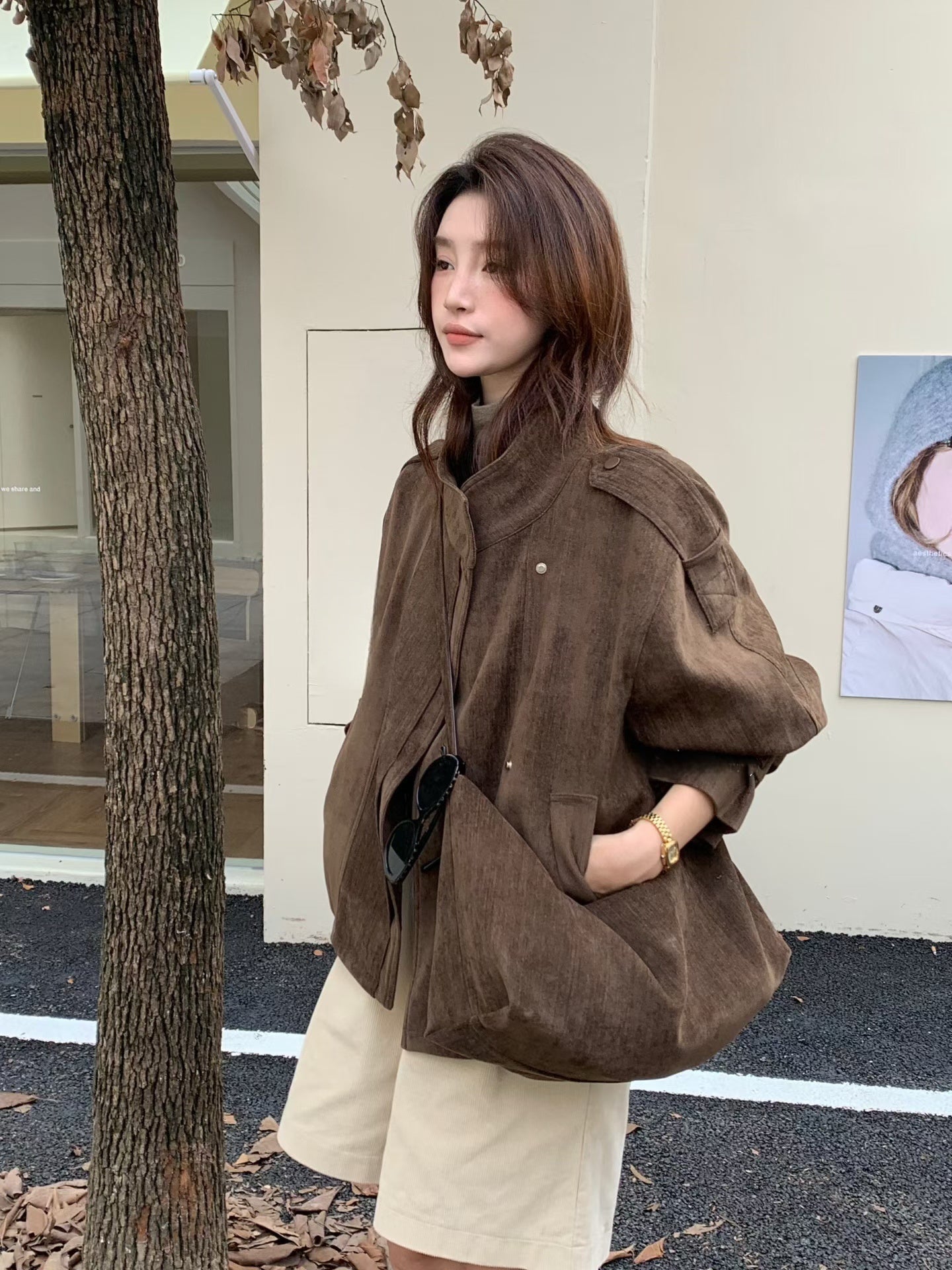 // 超韓立領霧面質感外套