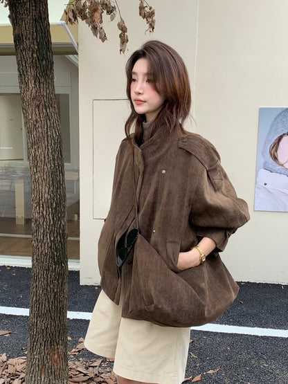 // 超韓立領霧面質感外套