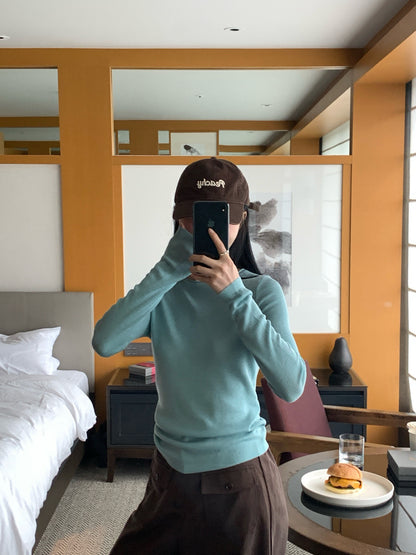 // 桑蠶絲+絲光羊毛親膚顯瘦薄針織￼