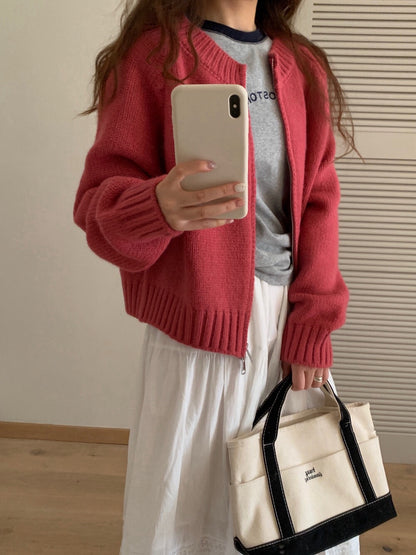 // 檔口爆款10色落肩拉鍊圓領CD