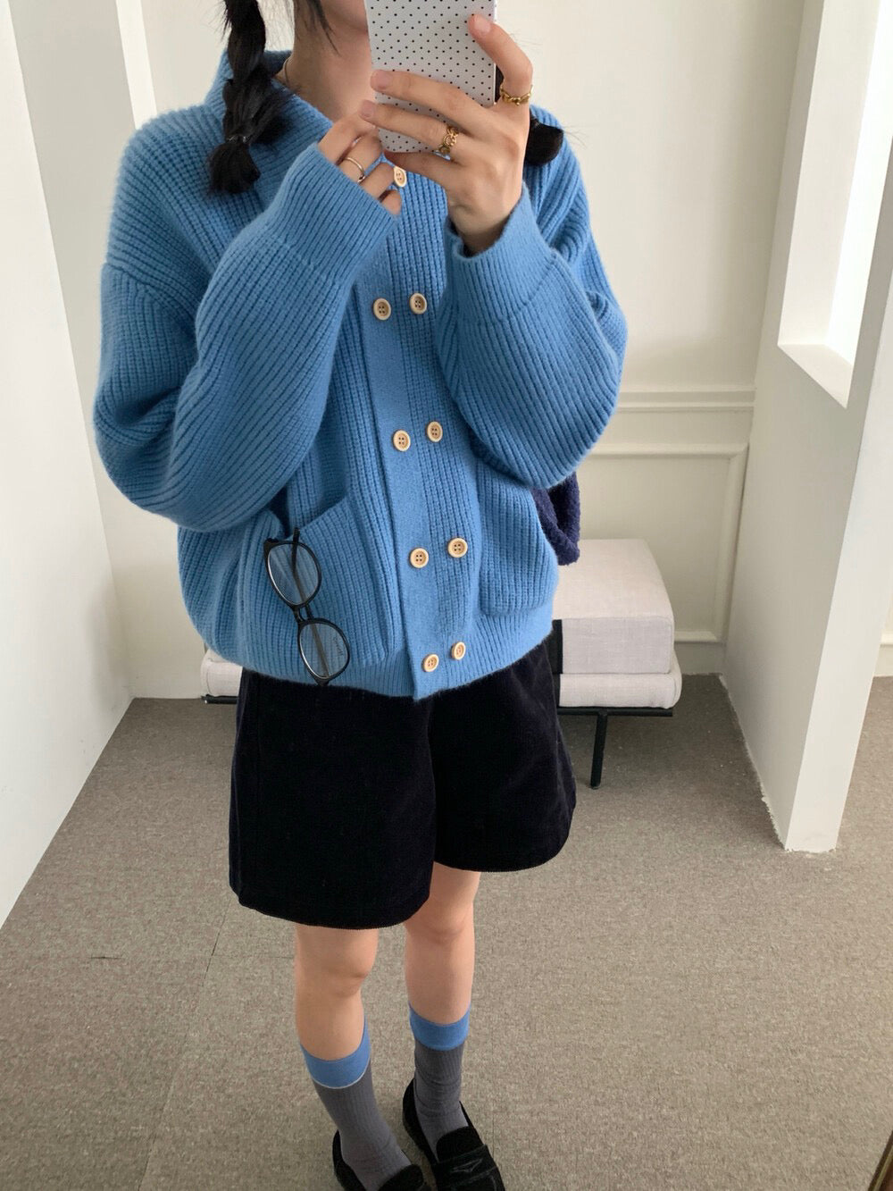 // 慵懶感雙排扣口袋翻領CD