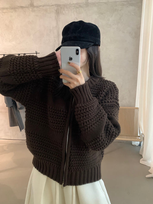 // 粗棒針特別織紋拉鍊CD