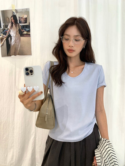B64 / 熱賣12色U領純色TEE