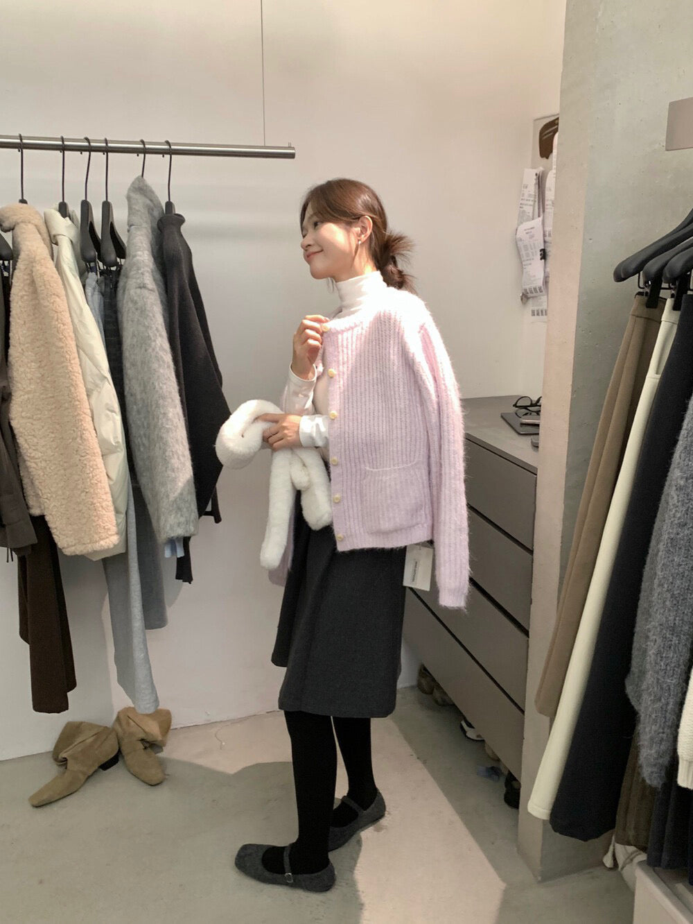 // 直坑紋口袋圓領CD