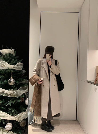 // 100%羊毛經典雙排扣手工外套