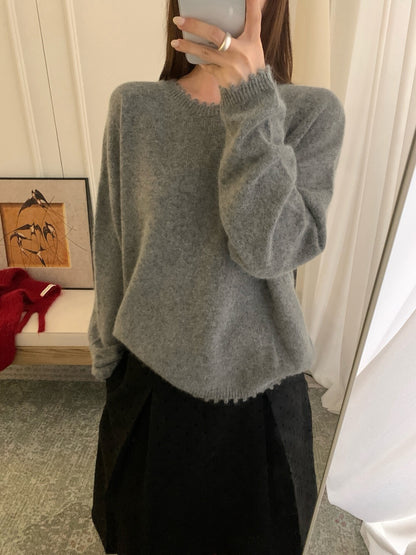 // 30%綿羊毛不規則鬚鬚邊毛衣
