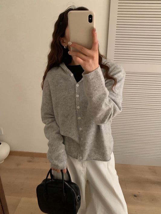 // 100%wool一體無縫連帽開胸NT