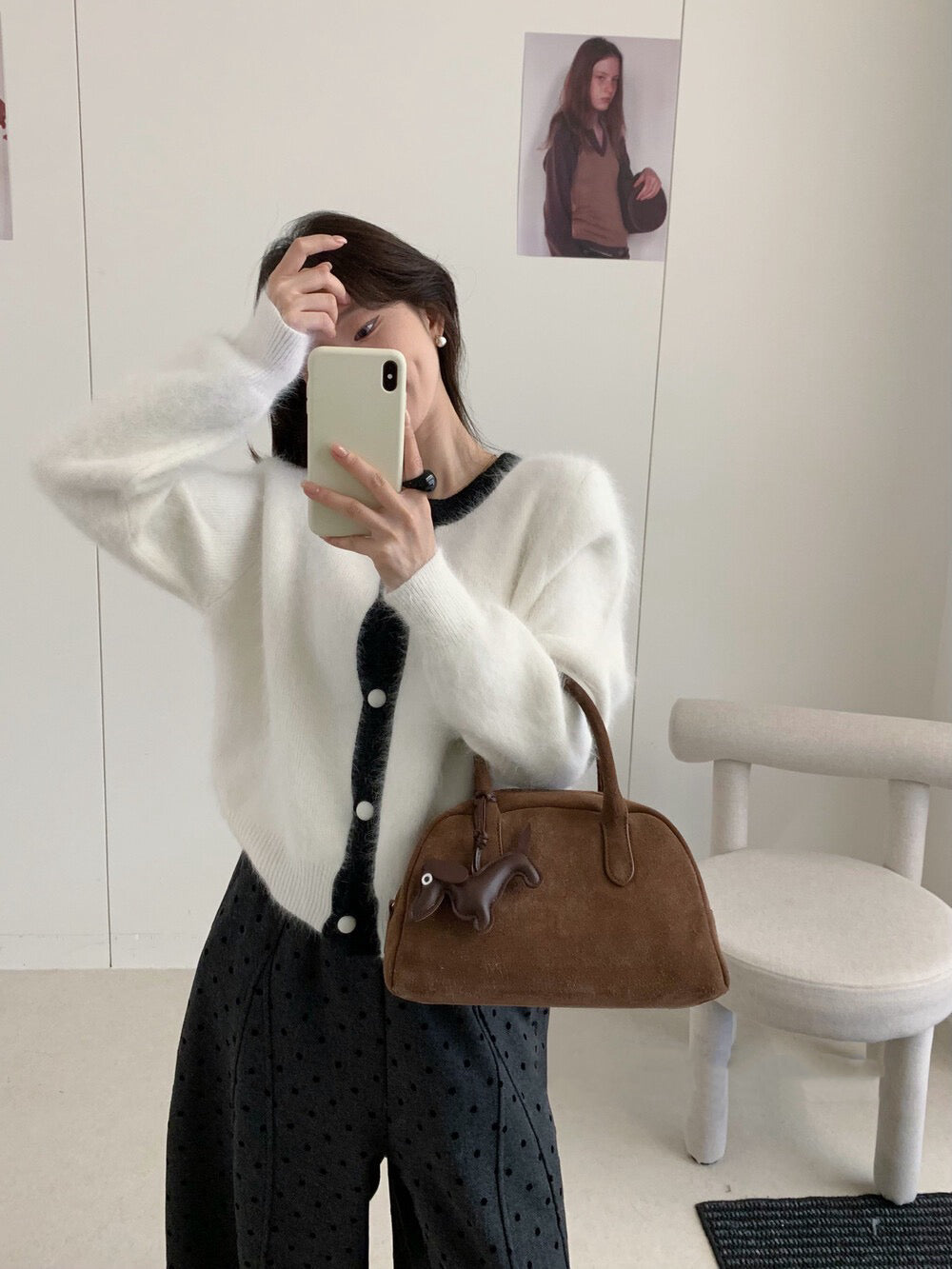 // 高質raccoon超soft毛茸感撞色邊CR