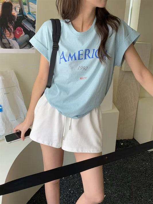// ‘AMERICA 1992’ 字母TEE