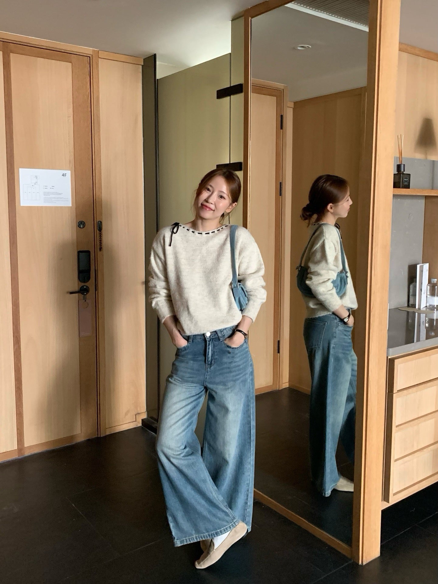 // 精緻撞色穿繩蝴蝶結毛絨感NT