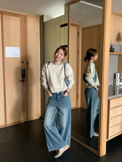 // 精緻撞色穿繩蝴蝶結毛絨感NT