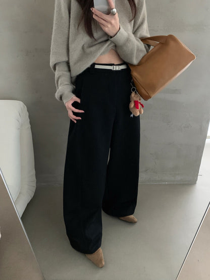 // 今季必入質感加絨彎刀褲(連腰帶)