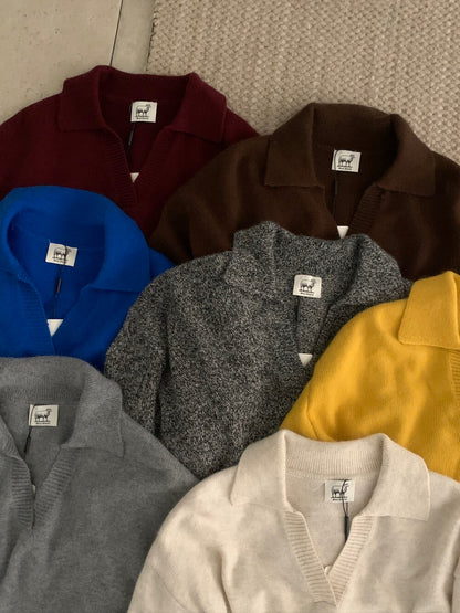 // 8%羊毛高級感小V翻領NT