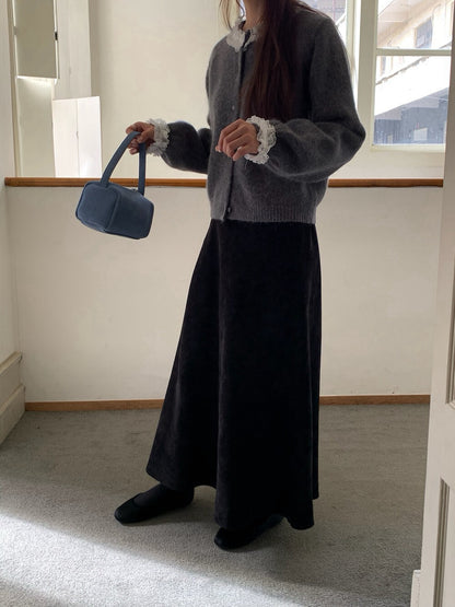 // 拼接lace邊精緻鈕扣CD