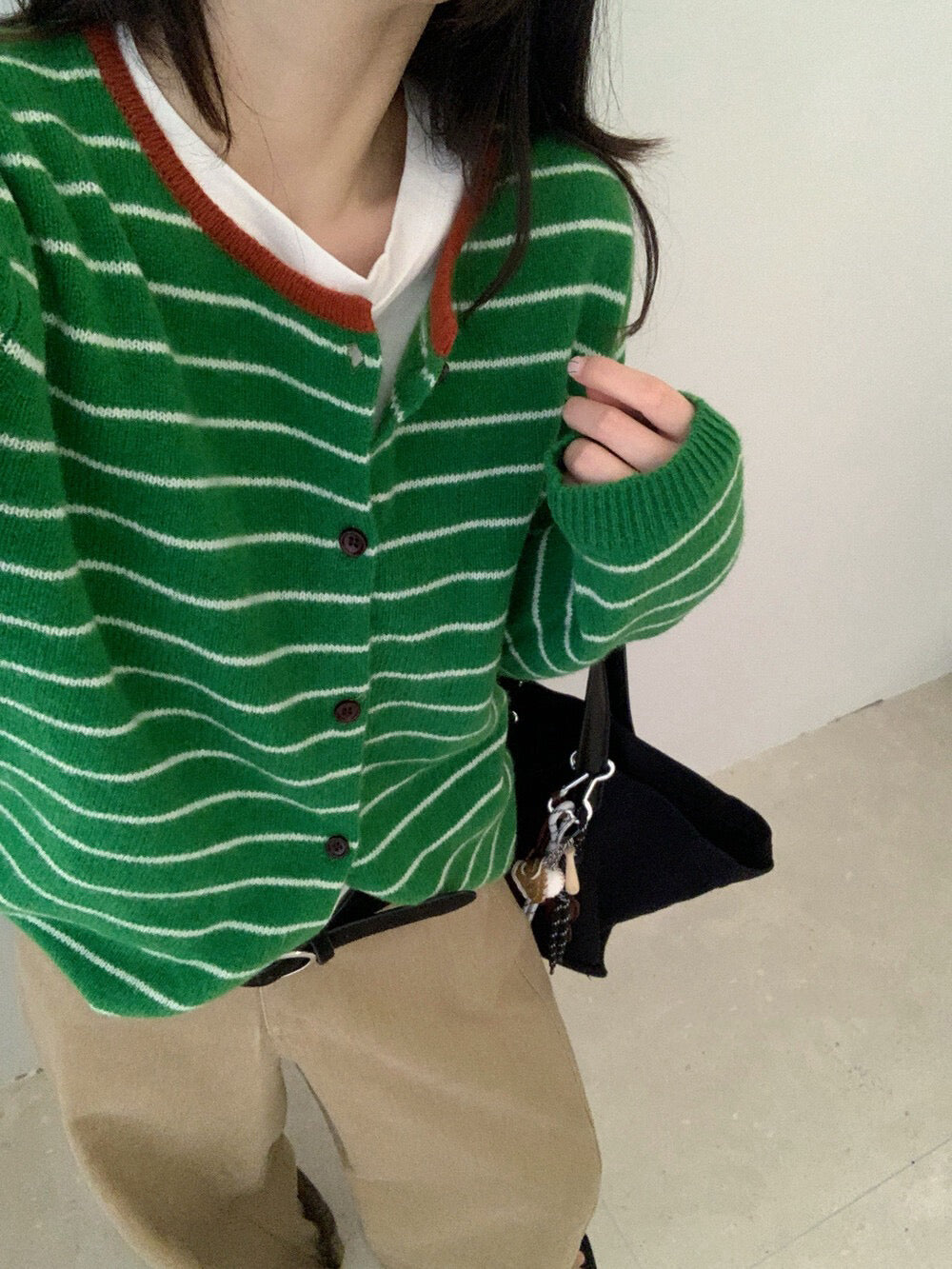 // 100%wool復古撞色包邊間條CD