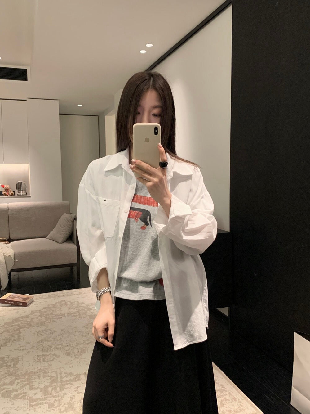 🦩 春天必入前短後長口袋恤衫