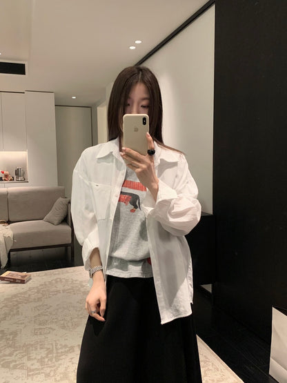 🦩 春天必入前短後長口袋恤衫