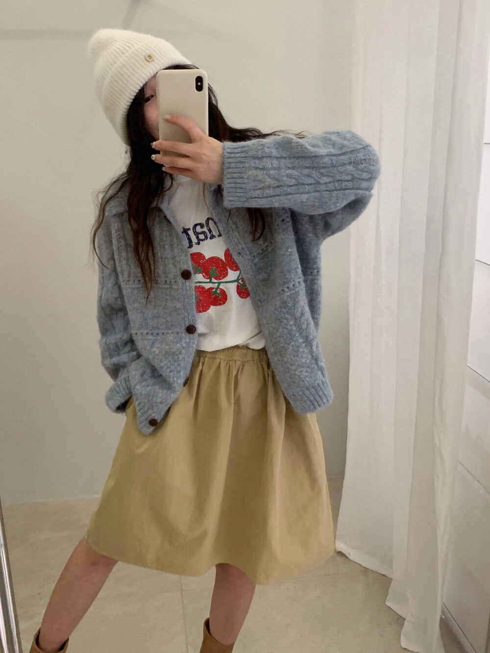 // 8%wool彩紗線菱格麻花翻領CD