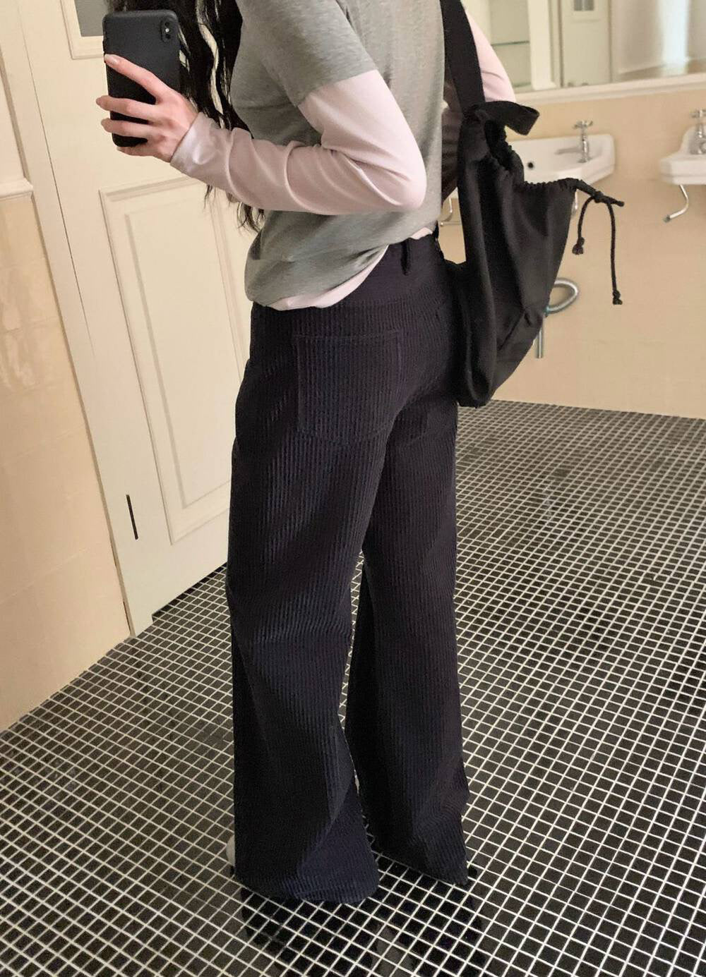 // 設計感口袋燈芯絨全長褲