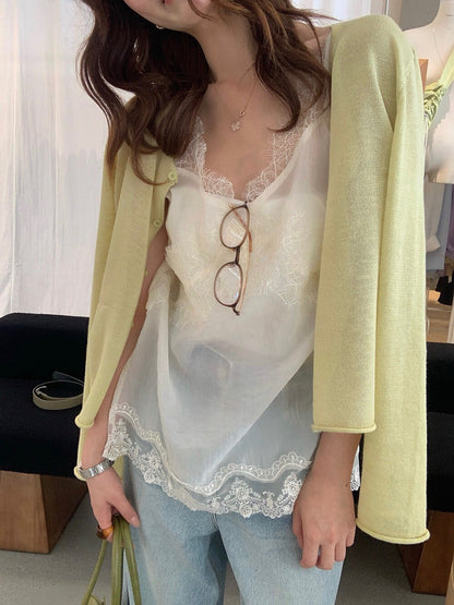 // 小性感層次穿搭必備lace吊帶