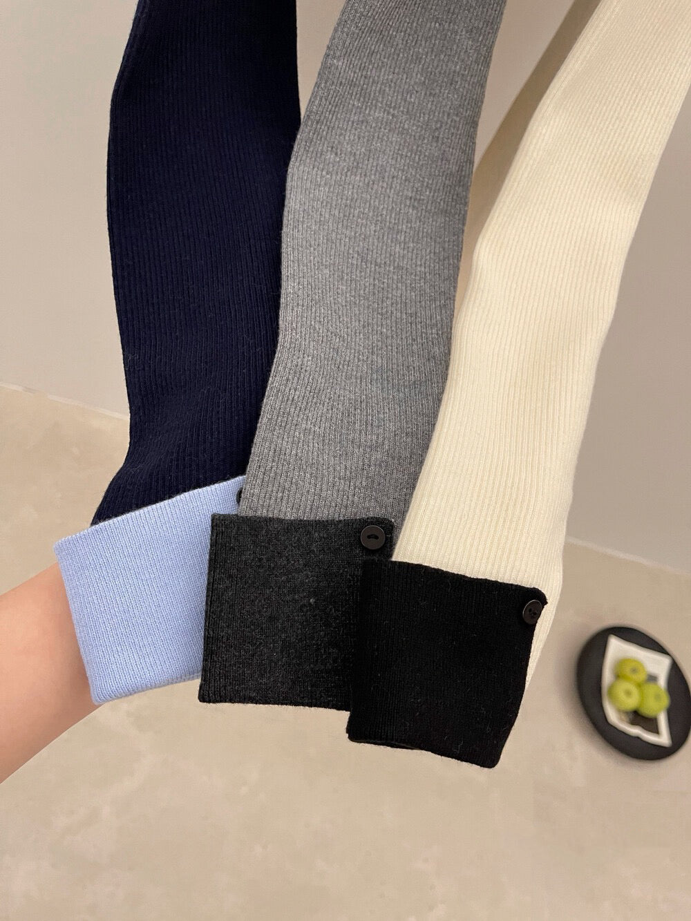 // 6%wool撞色翻領+反袖針織NT