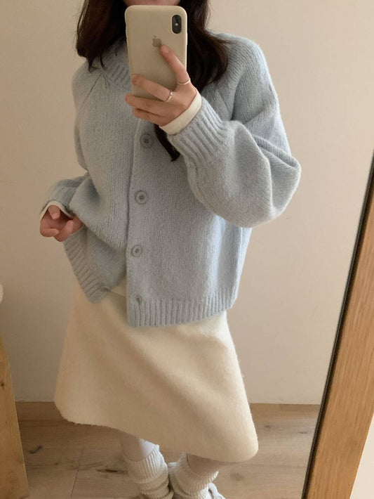 // 溫柔色10%軟糯插肩圓領CD