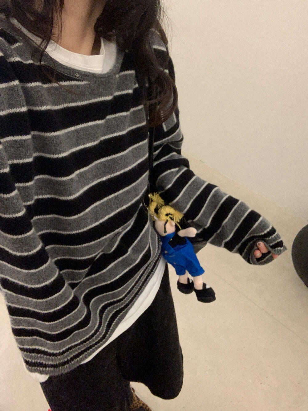 // 100%羊毛可拆領子柔軟間條NT