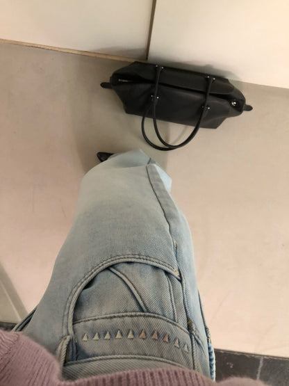 // 口袋位小details加絨全長牛仔褲