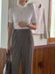 // 超舒服angora wool小半領短袖TEE