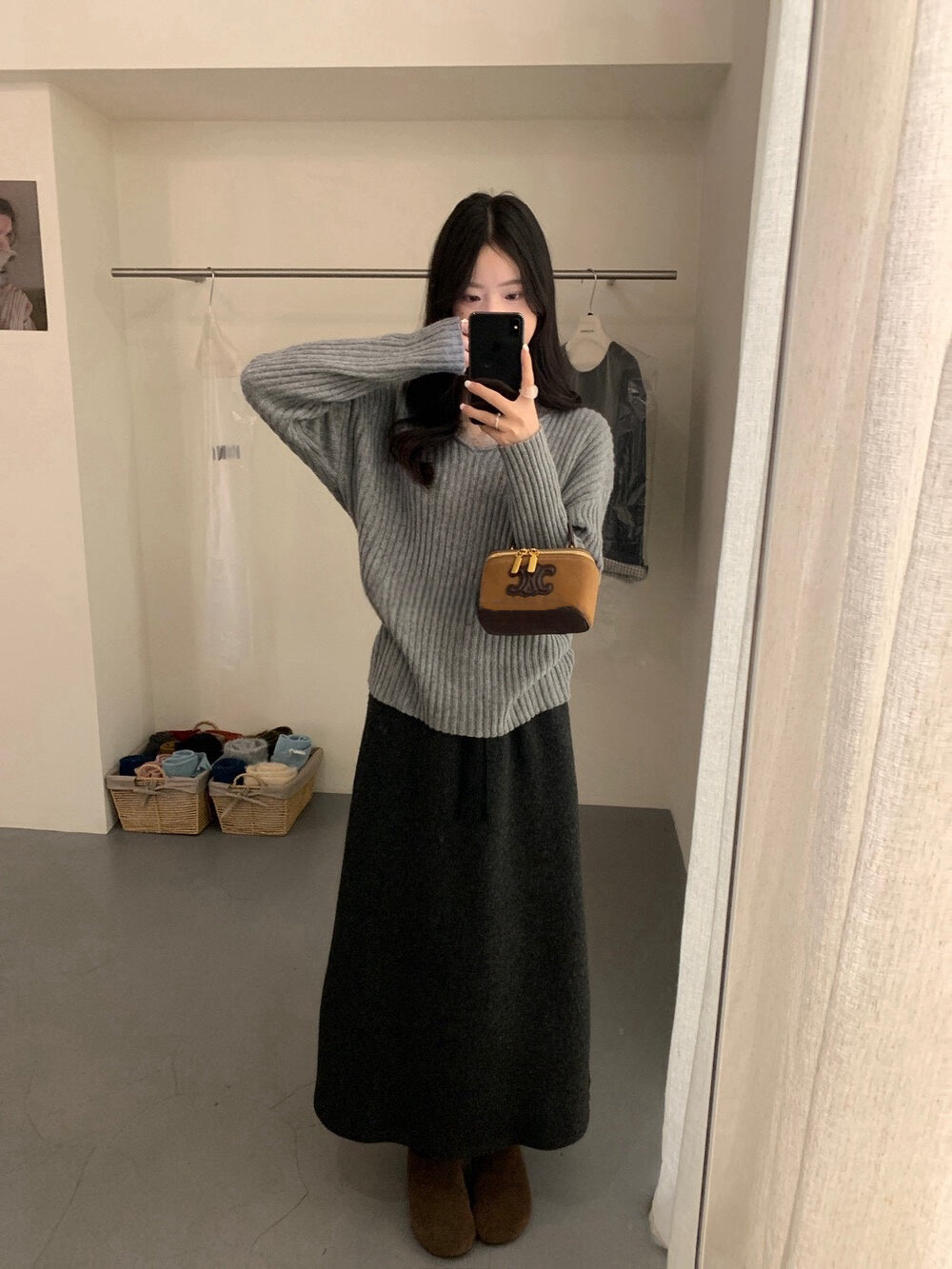 // 12%綿羊毛lace邊假兩件NT