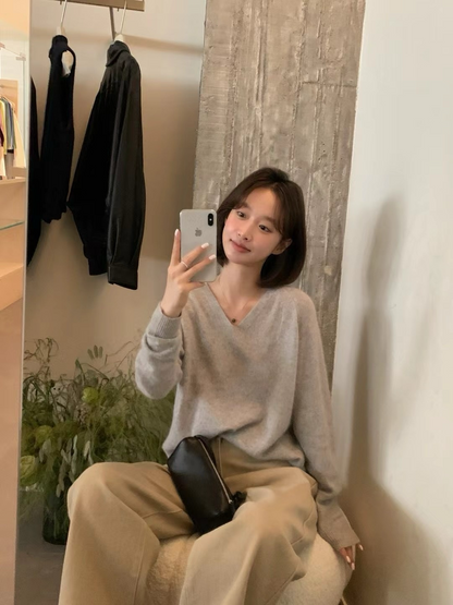 // 超高質raccoon V領毛衣