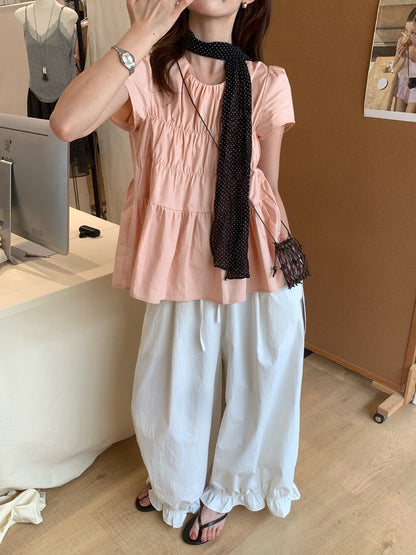 // 設計感褶褶微公主袖BL