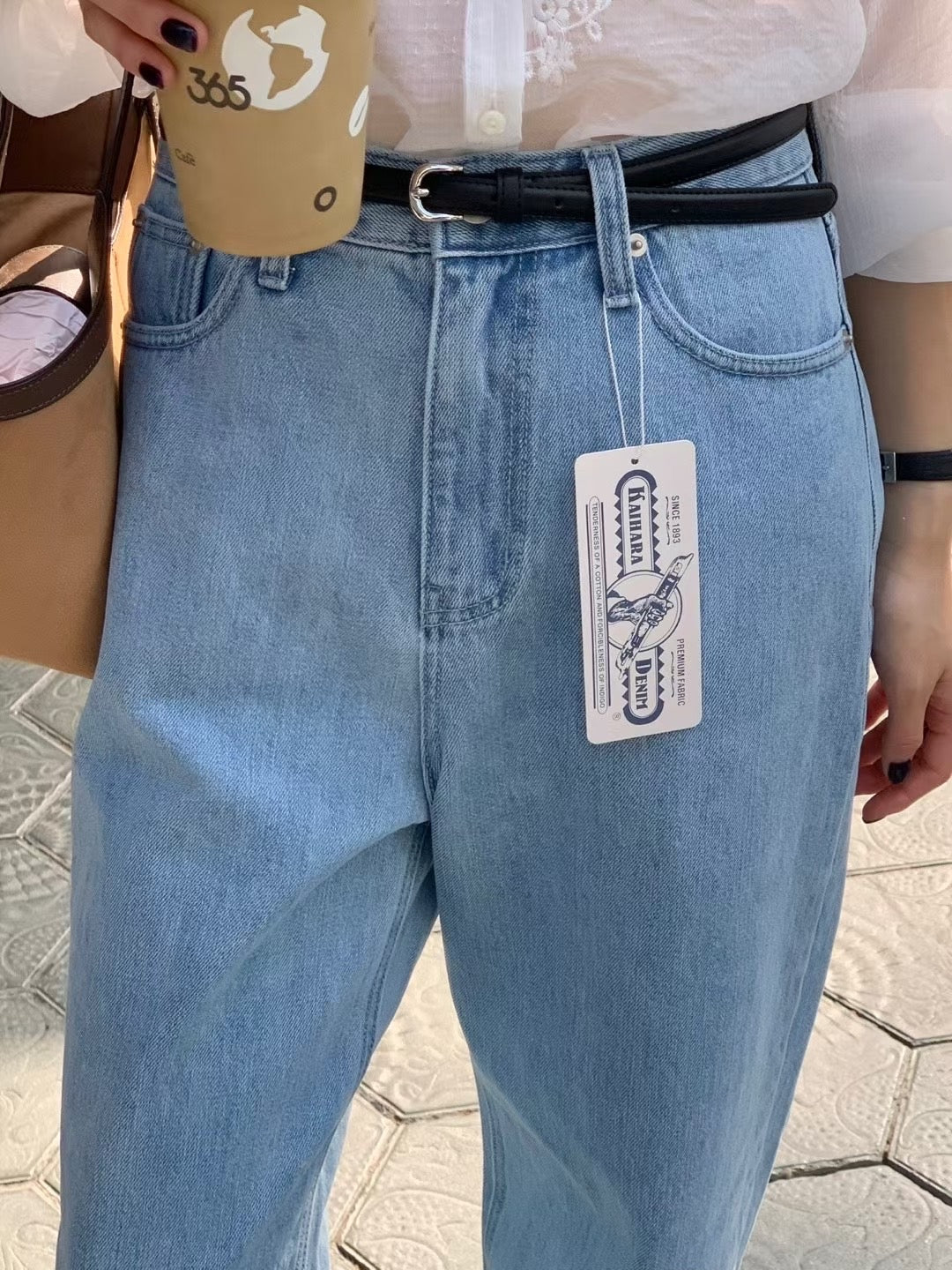 設計師款 // premium denim淺洗水直腳牛仔褲