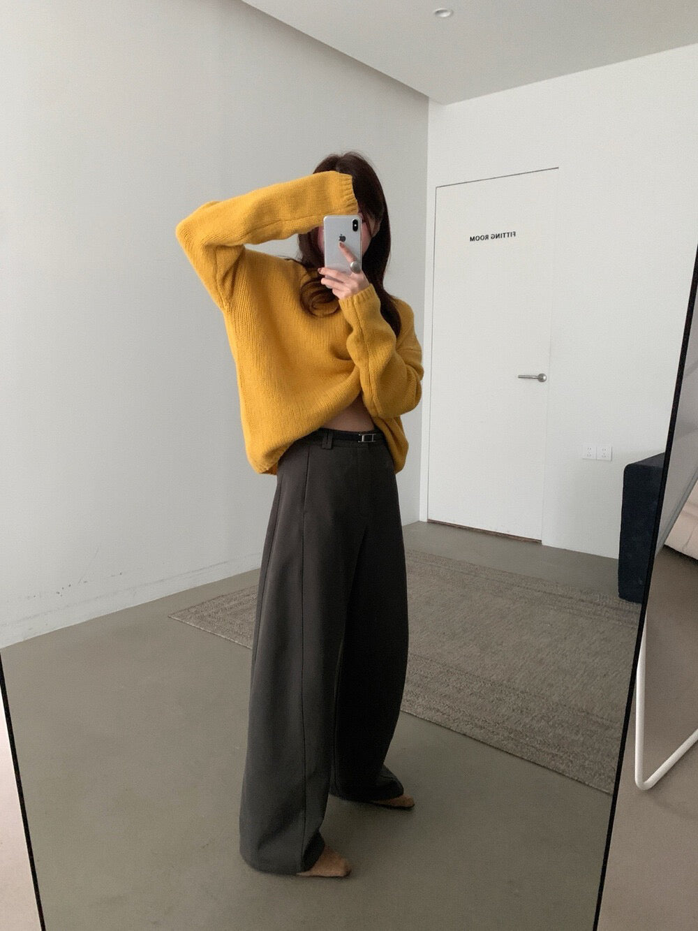 // 今季必入質感加絨彎刀褲(連腰帶)