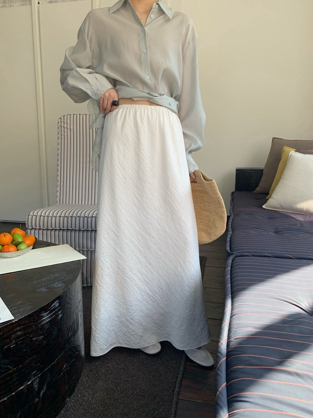 // 垂感肌理感微A顯瘦SK