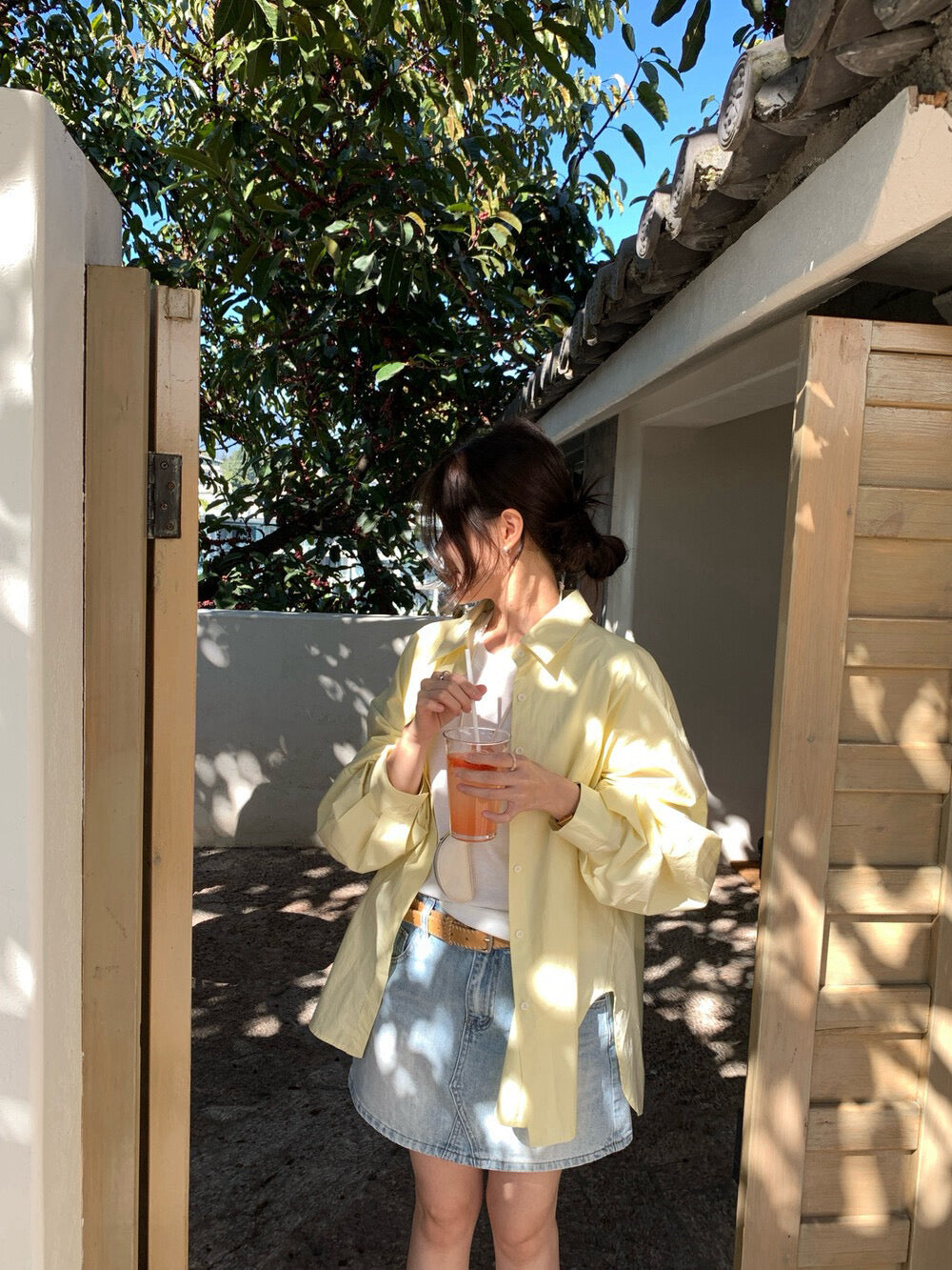 // oversize慵懶風春夏色系恤衫