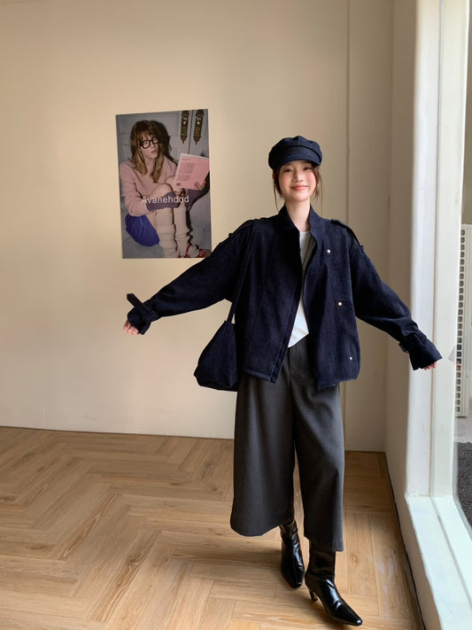 (現貨) // 超韓立領霧面質感外套