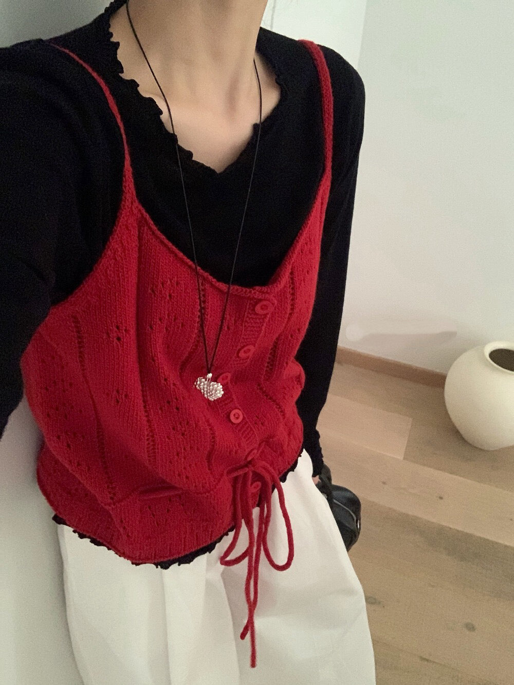 // 5%fine wool超親膚大彈性木耳邊TEE