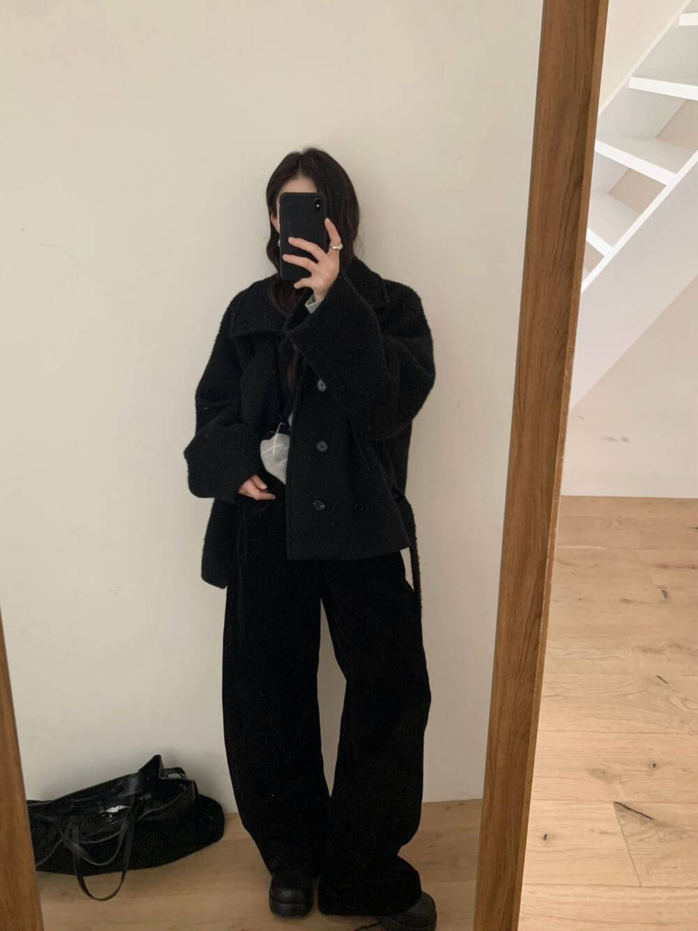 // 55%羊毛復古雙排扣毛感外套