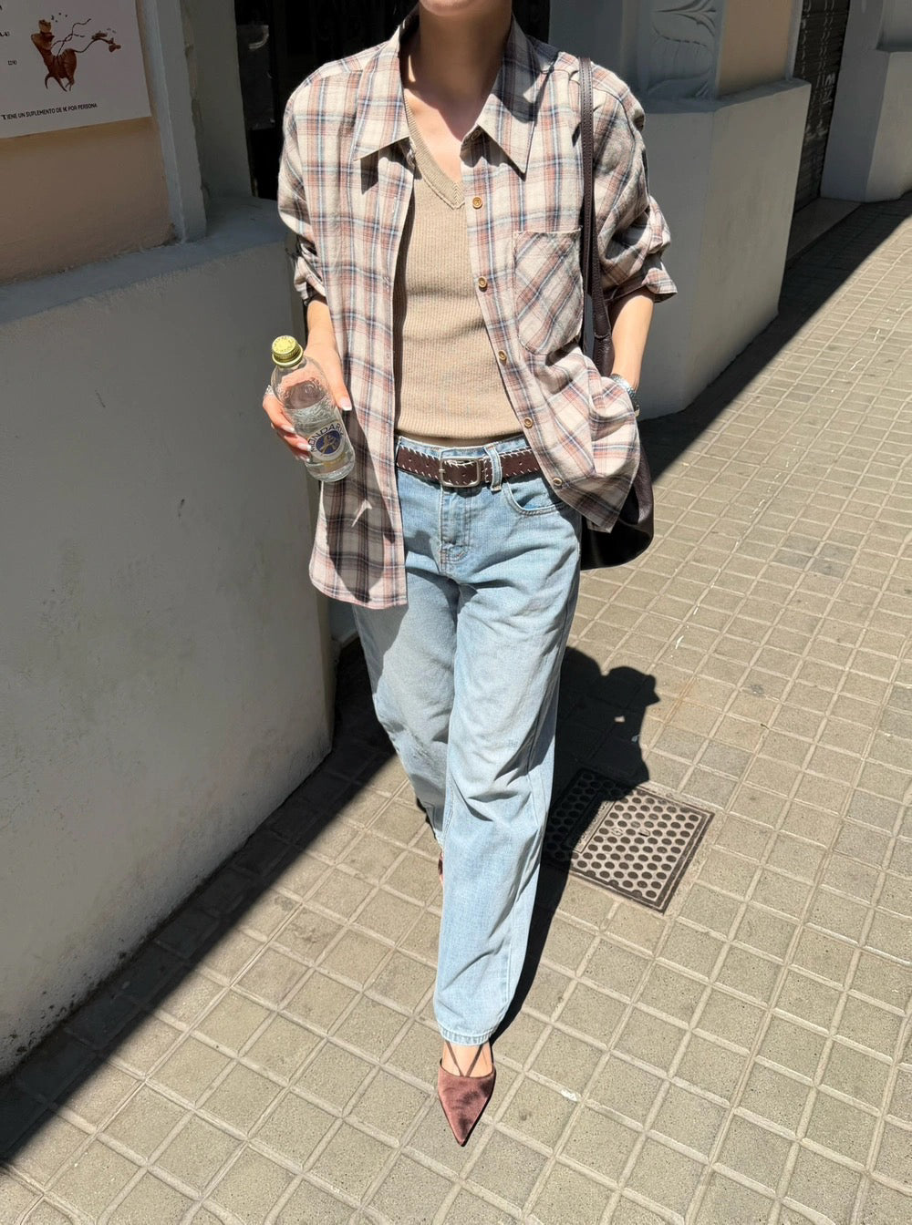 B117 / 美式慵懶格紋口袋恤衫