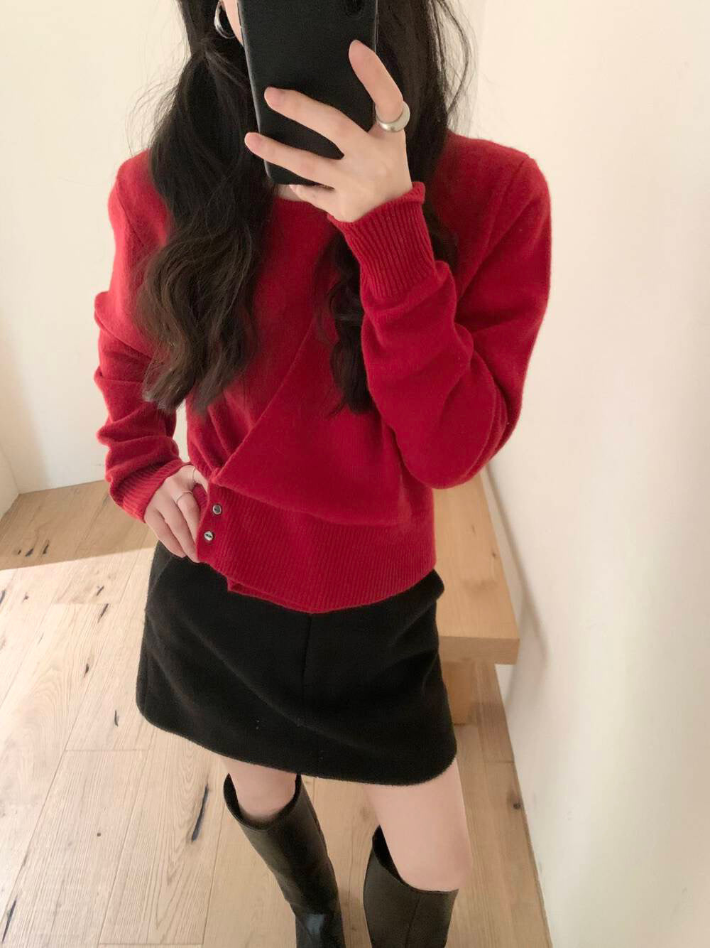 // 100%羊毛軟糯高質交叉鈕扣NT