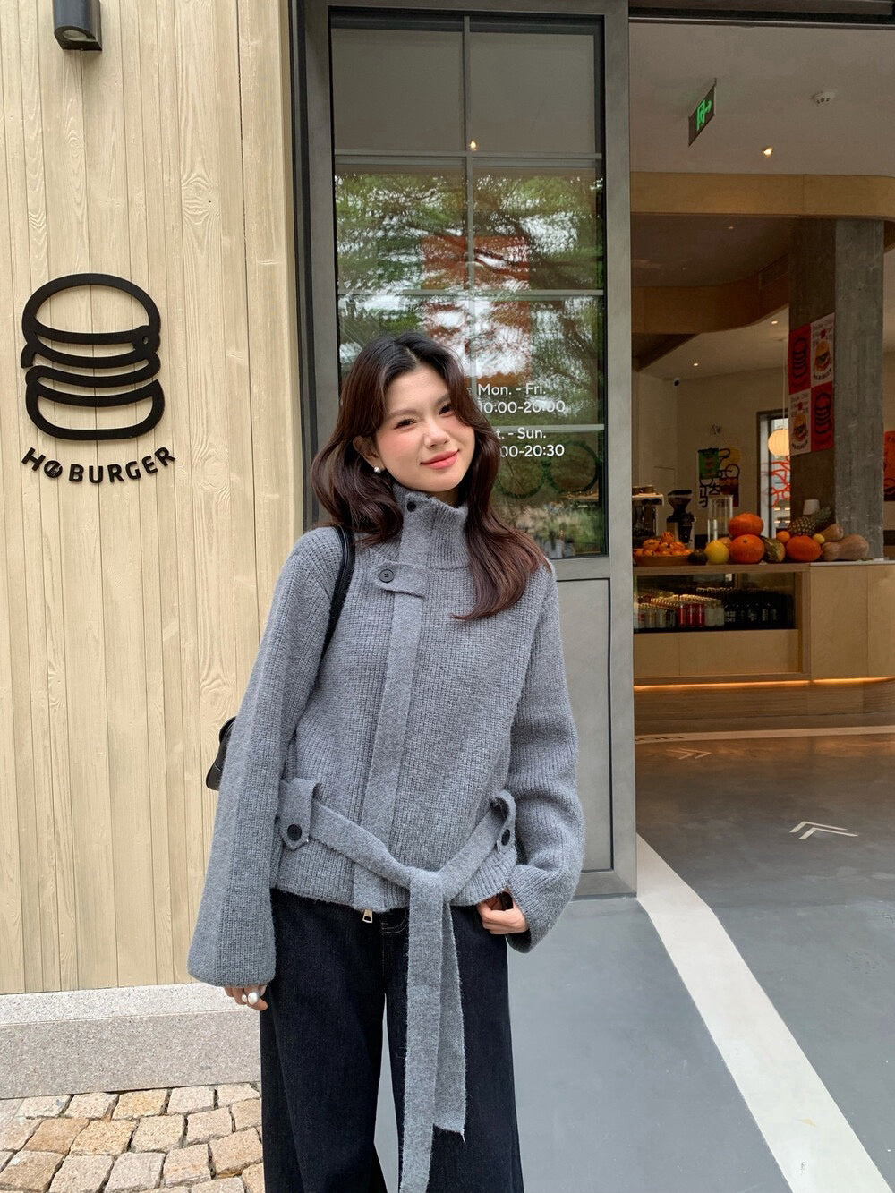 // 氣質滿分軟糯可立領連腰帶CD