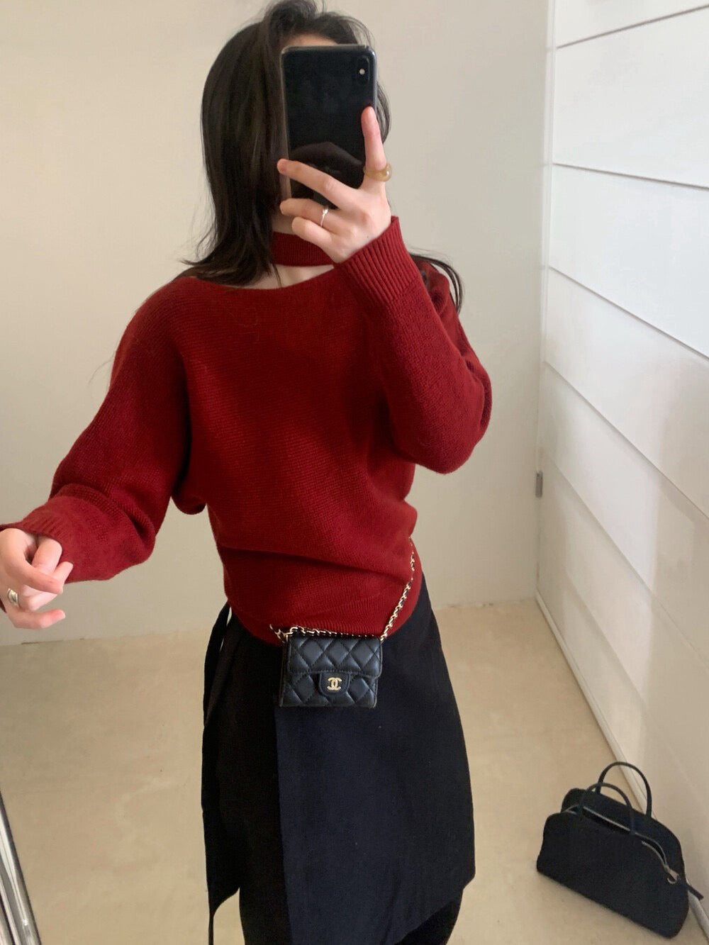 // 小性感斜肩掛頸窩夫紋NT