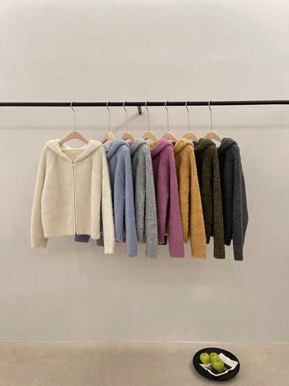 // 超軟糯圈圈羊毛連帽拉鍊CD