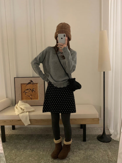 // 30%wool+30%raccoon鈎針衣擺一粒鈕翻領NT￼