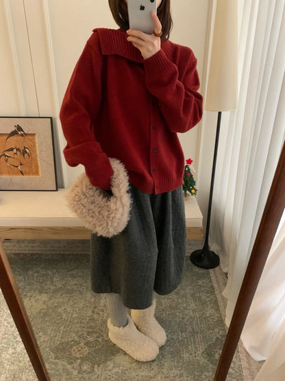 // 30%raccoon特別領口排扣毛衣