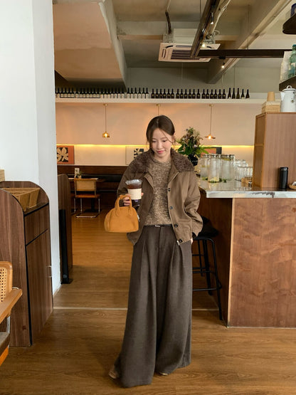 // 帥帥毛毛領夾棉飛行外套