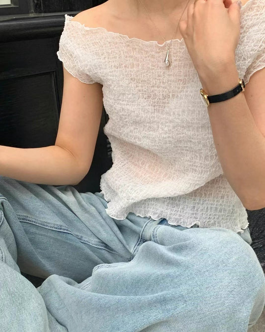 // 免燙皺皺感兩穿背心