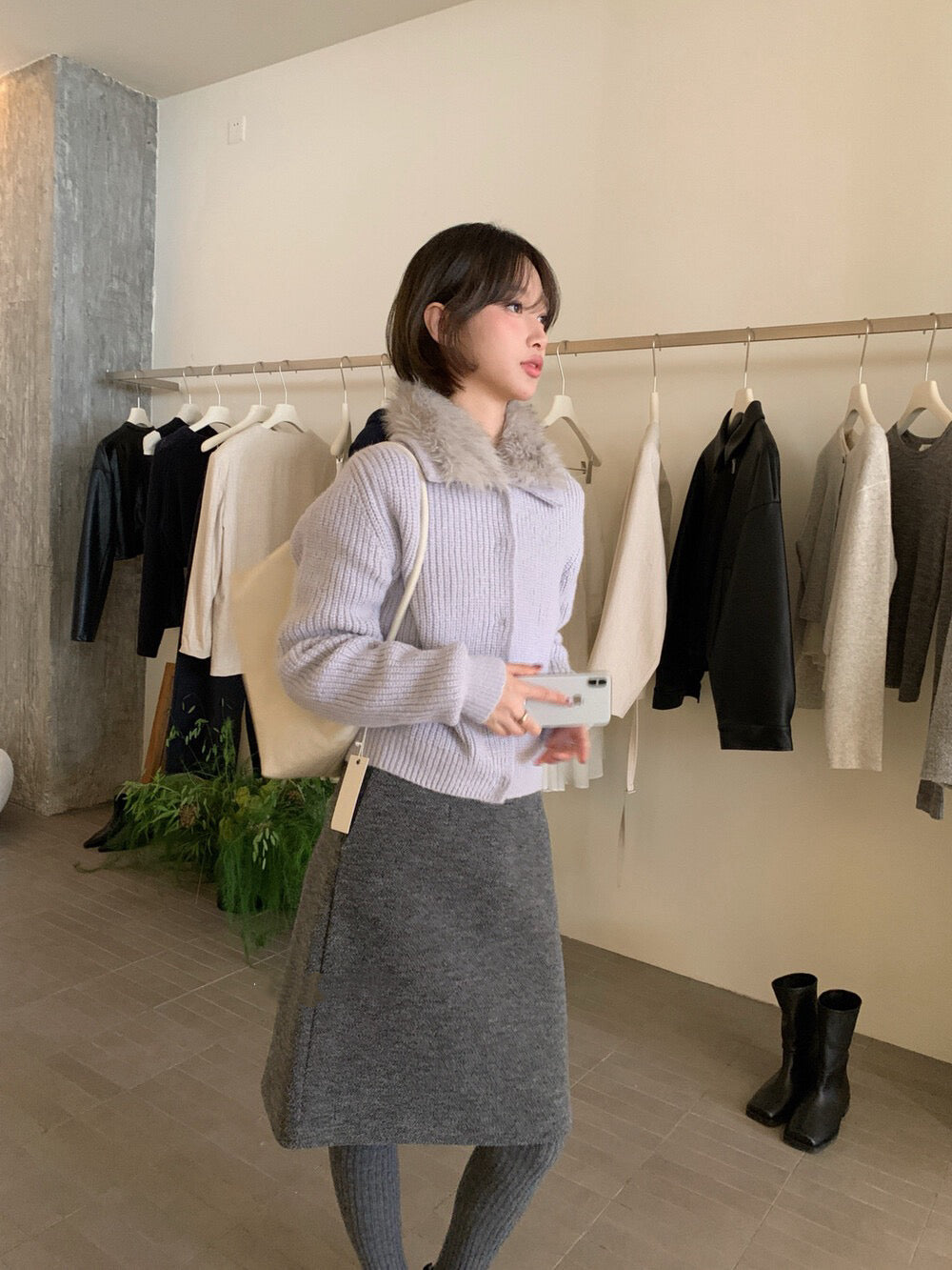 // 20%羊毛高質可拆毛毛領CD