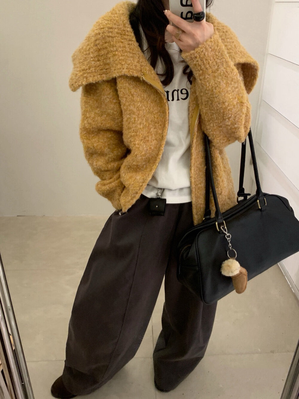 // 10%羊毛圈圈絨大翻領CD